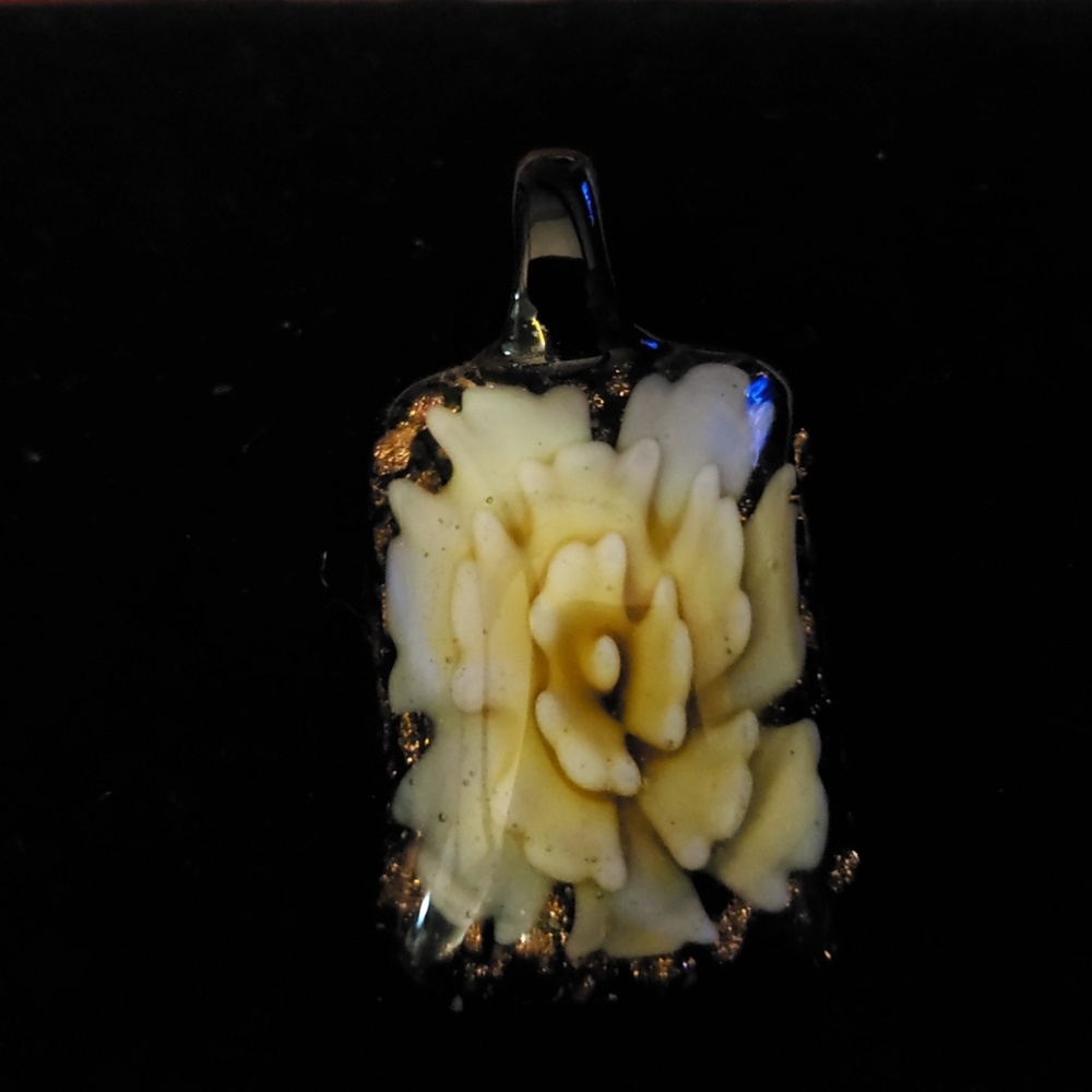 Square glass charm